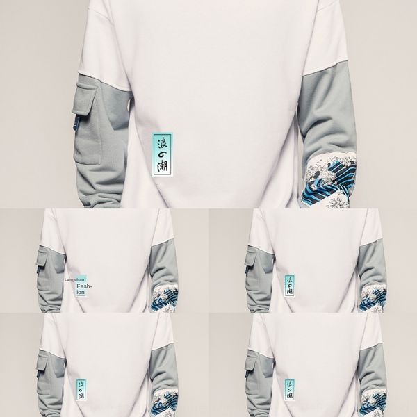 autumn new solid color contrast stitching sweater sweaterwavy print half high neck loose oversized sweater for men o22qd, Black
autumn new solid color contrast stitching sweater sweaterwavy print half high neck loose oversized sweater for men o22qd, Black