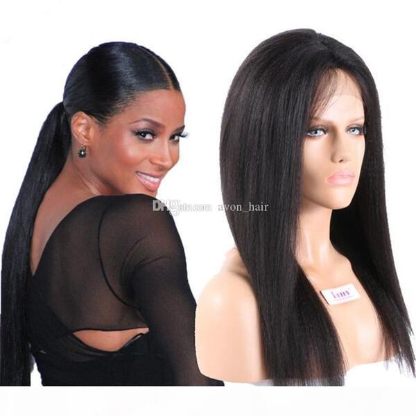 middle part yaki straight human hair wigs natural color brazilian lace front wig yaki straight glueless full lace wig for black woman, Black;brown 
middle part yaki straight human hair wigs natural color brazilian lace front wig yaki straight glueless full lace wig for black woman, Black;brown