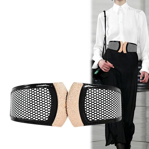 h3493 women wide waist belt genuine leather elastic grade fashion waistband female korean vintage accessories, Black;brown
h3493 women wide waist belt genuine leather elastic grade fashion waistband female korean vintage accessories, Black;brown