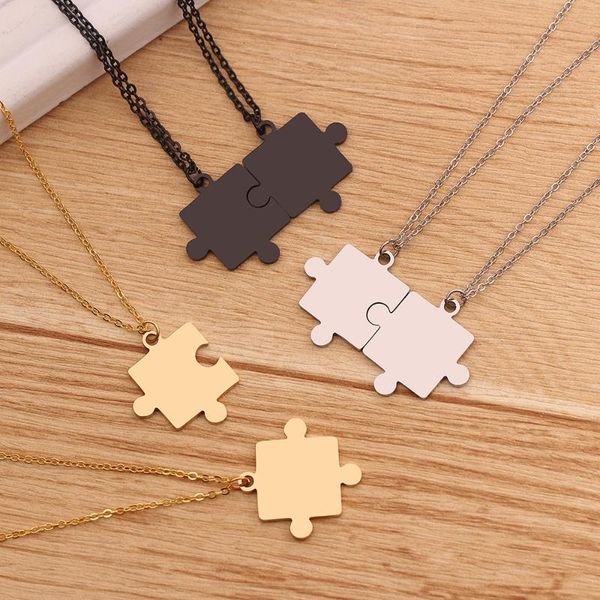 pendant necklaces couples jigsaw 2pcs/set for women lover's gold and black silver color puzzle love necklace jewelry gift
pendant necklaces couples jigsaw 2pcs/set for women lover's gold and black silver color puzzle love necklace jewelry gift
