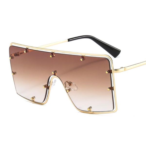 sunglasses large frame rivet metal glasses men and women fashion personality ins retro gradient colors oculos uv400, White;black
sunglasses large frame rivet metal glasses men and women fashion personality ins retro gradient colors oculos uv400, White;black