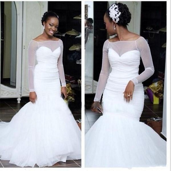 2021 new lovely white tulle mermaid wedding spoon plus size african country train sweeping bride' dress bqau
2021 new lovely white tulle mermaid wedding spoon plus size african country train sweeping bride' dress bqau