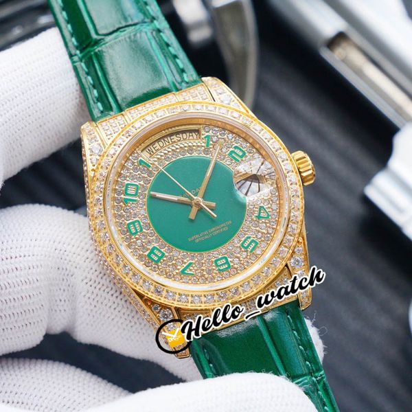 new 36mm datejust day-date 118388 eta 2836 automatic mens watch full diamond dial green mark rose gold green leather strap hwrx hello_watch, Slivery;brown
new 36mm datejust day-date 118388 eta 2836 automatic mens watch full diamond dial green mark rose gold green leather strap hwrx hello_watch, Slivery;brown