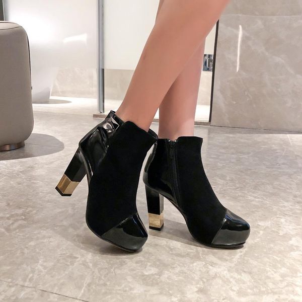 boots women's round head waterproof platform warm short thick with high-heeled large size shoes womenshoes, Black
boots women's round head waterproof platform warm short thick with high-heeled large size shoes womenshoes, Black