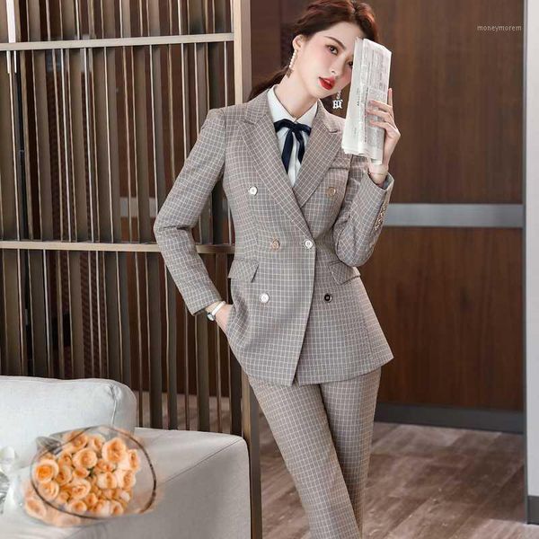 women's suits & blazers s-5xl blue gray plaid women pant female formal elegant autumn suit jacket and blazer pants 2 pieces set trouser, White;black
women's suits & blazers s-5xl blue gray plaid women pant female formal elegant autumn suit jacket and blazer pants 2 pieces set trouser, White;black