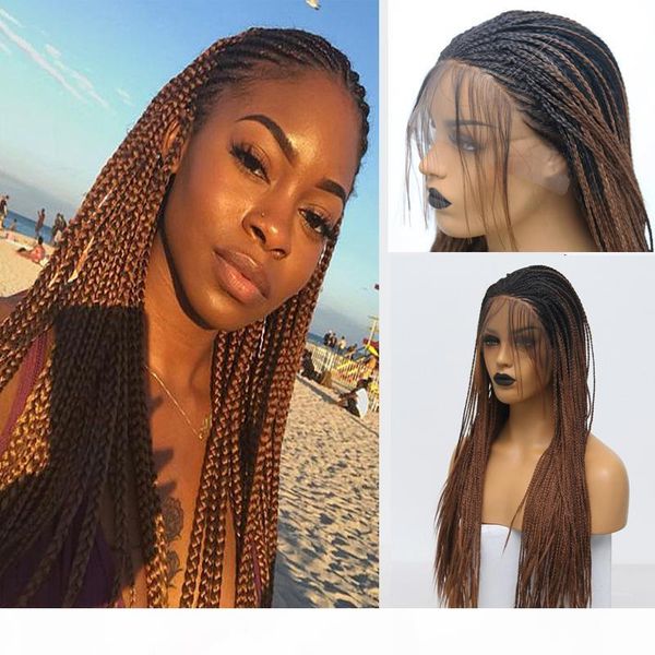 ombre box braided wig brown high temperature fiber hair two tone braided box braids synthetic lace front wigs for african american women, Black
ombre box braided wig brown high temperature fiber hair two tone braided box braids synthetic lace front wigs for african american women, Black