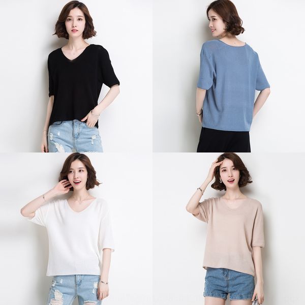 ice silk t-shirt jacket knitwear women's short sleeve t-shirt summer 2020 new slim fit v-neck white skinny jacket thin 8mhv9
ice silk t-shirt jacket knitwear women's short sleeve t-shirt summer 2020 new slim fit v-neck white skinny jacket thin 8mhv9