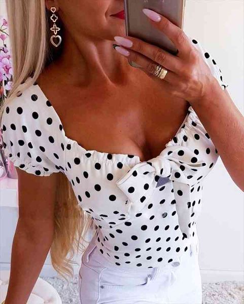 boho women dot print short sleeve shirt woman ladies summer casual elegant blouse streetwear newarrival, White
boho women dot print short sleeve shirt woman ladies summer casual elegant blouse streetwear newarrival, White