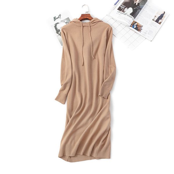 2021 new casual hooded maix dress women straight sweater autumn winter loose long thick female oversize girl knit or3f, Black;gray
2021 new casual hooded maix dress women straight sweater autumn winter loose long thick female oversize girl knit or3f, Black;gray