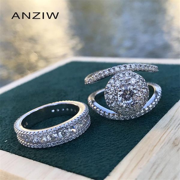 cluster rings 925 sterling silver women engagement double round cut ring set simulated diamond wedding bridal jewelry, Golden;silver
cluster rings 925 sterling silver women engagement double round cut ring set simulated diamond wedding bridal jewelry, Golden;silver