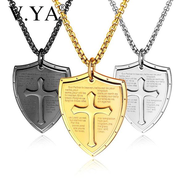 v.ya simple cross necklace titanium steel necklaces shield hanging pendant for men engraved name jewelry accessorie gift, Silver
v.ya simple cross necklace titanium steel necklaces shield hanging pendant for men engraved name jewelry accessorie gift, Silver