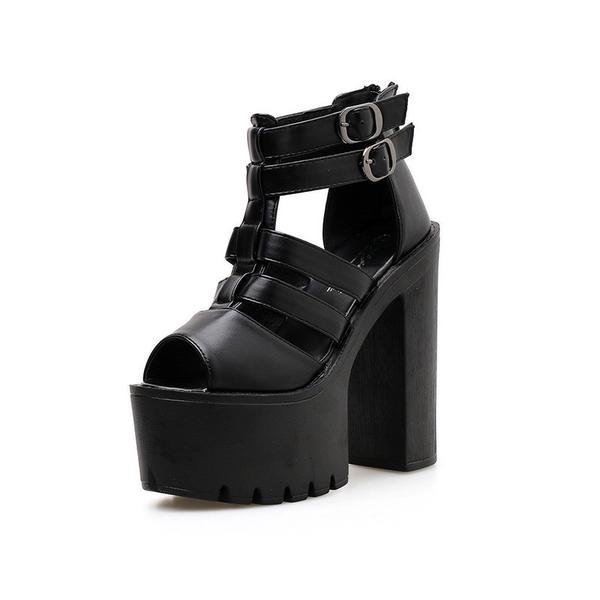 sandals firmranch women's shoes fashion stage dj roman hollow fish mouth thick heel platform 15cm high, Black
sandals firmranch women's shoes fashion stage dj roman hollow fish mouth thick heel platform 15cm high, Black