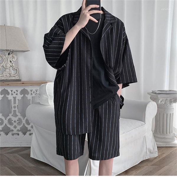 oversized 2 piece set men striped half sleeve shirt + shorts men sets loose casual elastic waist men's clothing ds5010421, Gray
oversized 2 piece set men striped half sleeve shirt + shorts men sets loose casual elastic waist men's clothing ds5010421, Gray