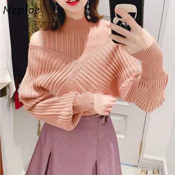 neploe chic cross shoulder strapless knitted women fashion slim waist pullovers autumn solid color sweaters 201031, White;black
neploe chic cross shoulder strapless knitted women fashion slim waist pullovers autumn solid color sweaters 201031, White;black