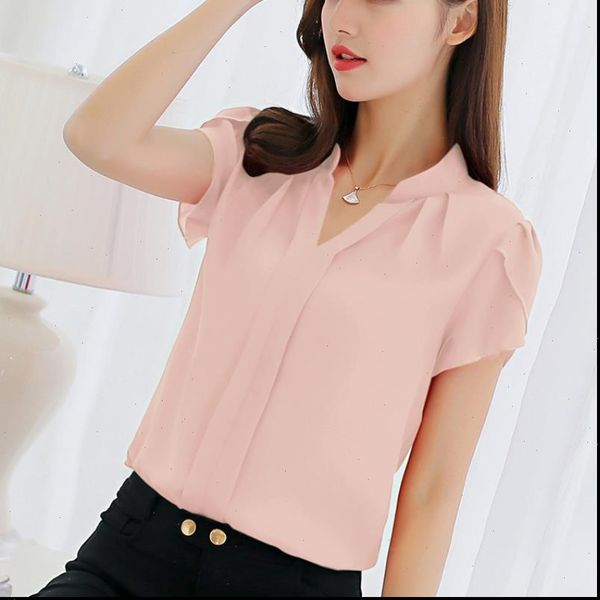 women shirt fashion short sleeve shirt leisure chiffon blouse plus size plain v neck casual shirt, White
women shirt fashion short sleeve shirt leisure chiffon blouse plus size plain v neck casual shirt, White
