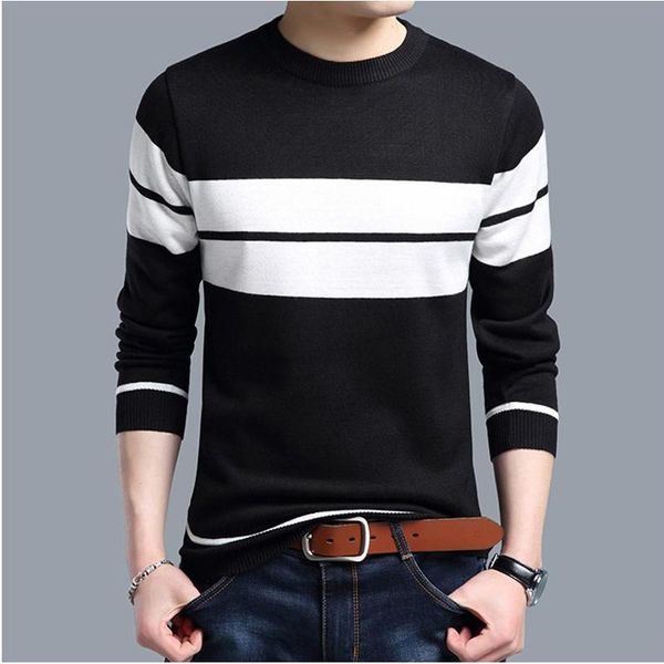knitted sweater men autumn winter casual o-neck long sleeve sweaters spliced color slim fit men sweater pullover, White;black
knitted sweater men autumn winter casual o-neck long sleeve sweaters spliced color slim fit men sweater pullover, White;black