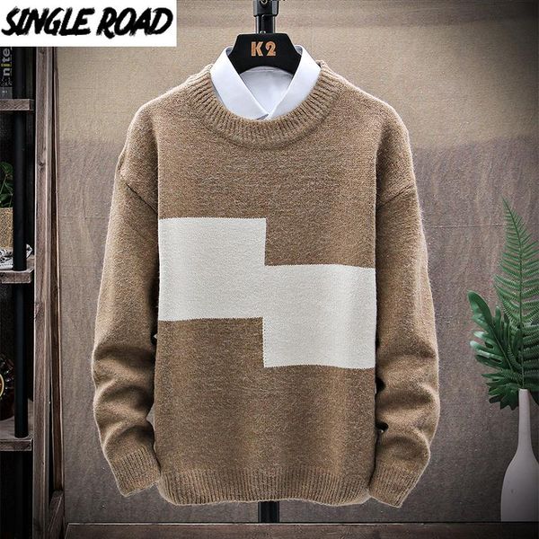 singleroad mens knitted sweater men 2020 winter patchwork sweaters pullover jumper harajuku korean oversized khaki sweater men, White;black
singleroad mens knitted sweater men 2020 winter patchwork sweaters pullover jumper harajuku korean oversized khaki sweater men, White;black