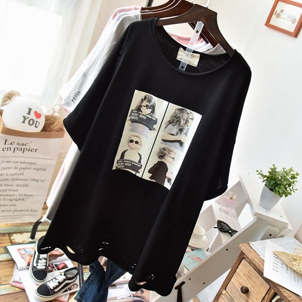 european medium and long for women's short sleeve loose fat mm summer new style t-shirt t-shirt large size belly covering half sleeve s, White
european medium and long for women's short sleeve loose fat mm summer new style t-shirt t-shirt large size belly covering half sleeve s, White