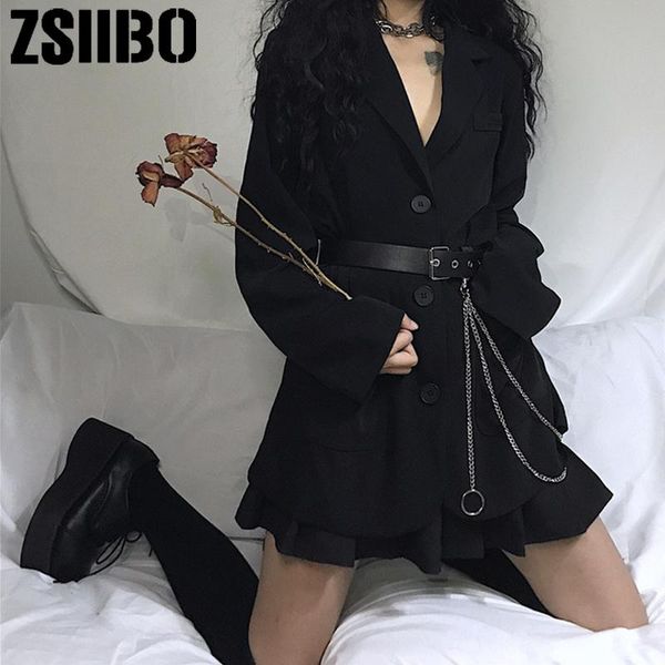 gothic women single breasted long blazers 2020 office lady small suit jacket ladies leisure sashes blazer loose coat streetwear, White;black
gothic women single breasted long blazers 2020 office lady small suit jacket ladies leisure sashes blazer loose coat streetwear, White;black
