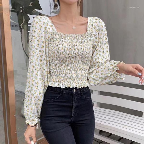women's blouses & shirts women floral print square collor shirt casual chiffon blouse autumn fashion long sleeve w11, White
women's blouses & shirts women floral print square collor shirt casual chiffon blouse autumn fashion long sleeve w11, White