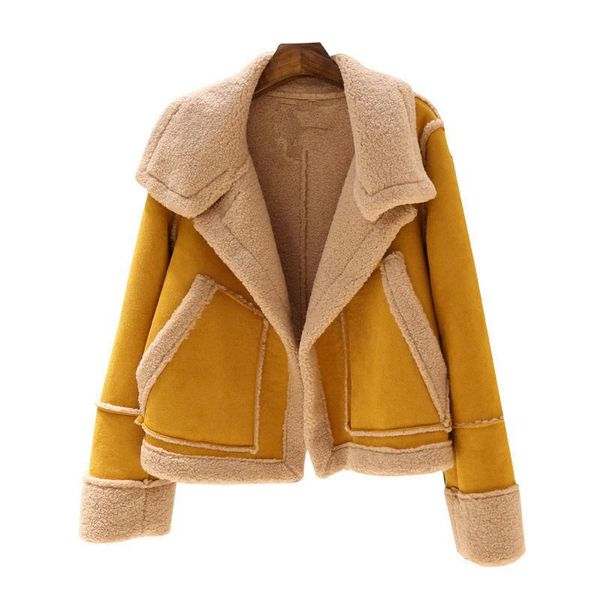 wool lamb wool coat jacket fashion warm women's clothing short faux deerskin new korean 2021 winter, Black;brown
wool lamb wool coat jacket fashion warm women's clothing short faux deerskin new korean 2021 winter, Black;brown