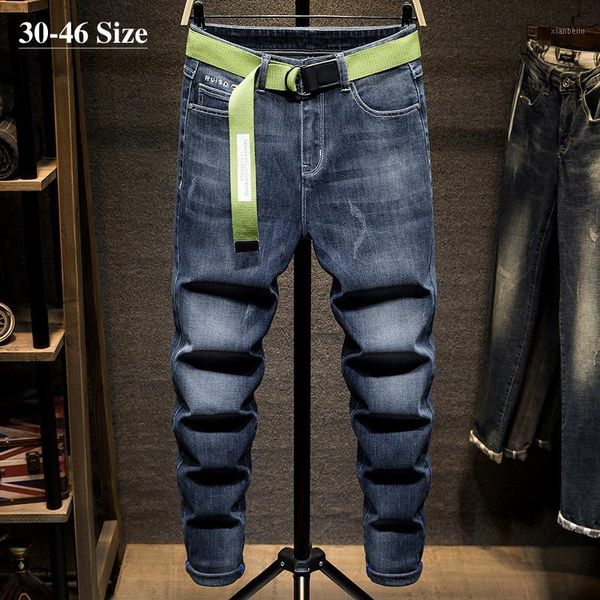 2020 autumn new men's stretch jeans classic style fashion blue black denim harem pants plus size 40 42 44 (including belt)1
2020 autumn new men's stretch jeans classic style fashion blue black denim harem pants plus size 40 42 44 (including belt)1