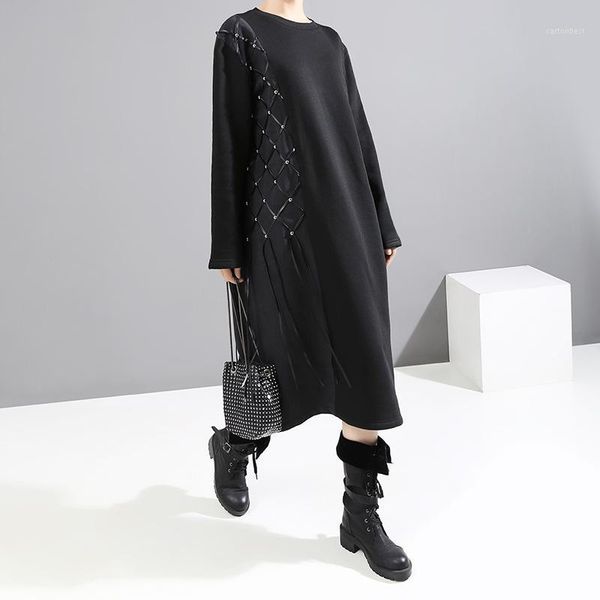 casual dresses z-zoux women dress beading tassel long sleeve o-neck black loose 2021 fashion vintage sexy1, Black;gray
casual dresses z-zoux women dress beading tassel long sleeve o-neck black loose 2021 fashion vintage sexy1, Black;gray