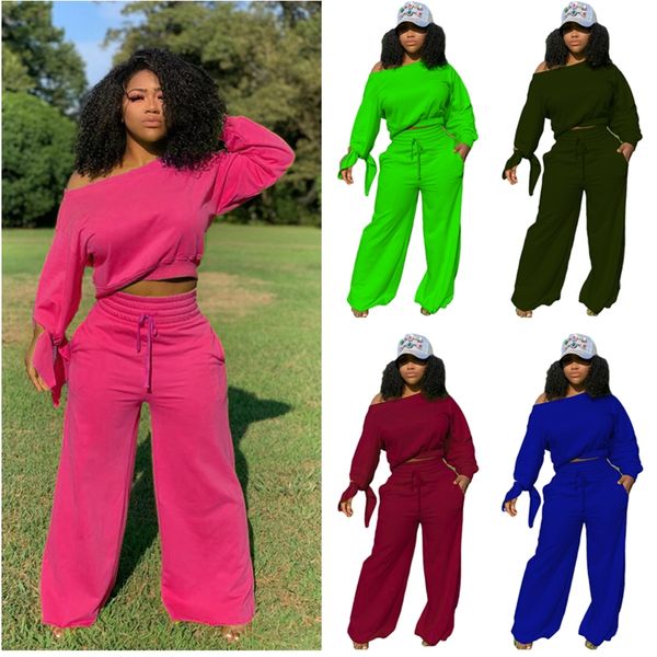 plus size women tracksuit autumn winter fleeced long sleeve knots outfit solid color off shoulder sweatshirt slacks trousers suit e92901, Gray
plus size women tracksuit autumn winter fleeced long sleeve knots outfit solid color off shoulder sweatshirt slacks trousers suit e92901, Gray