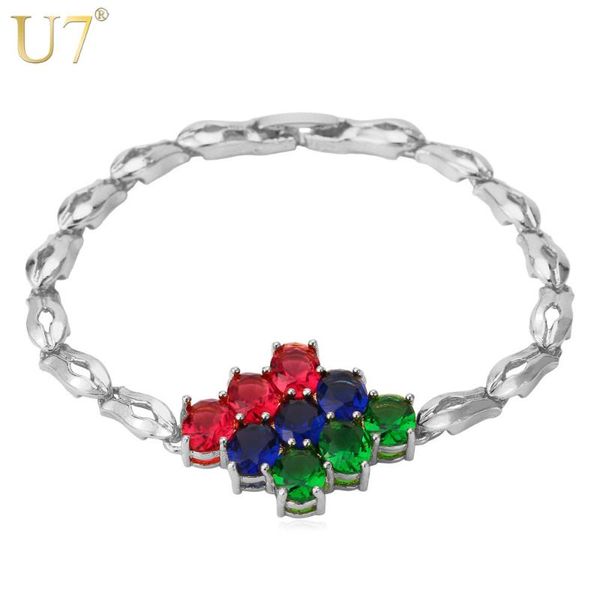 u7 luxury zircon bracelet gold/silver color trendy cubic zirconia jewelry thick chain bracelet for women h587, Black
u7 luxury zircon bracelet gold/silver color trendy cubic zirconia jewelry thick chain bracelet for women h587, Black