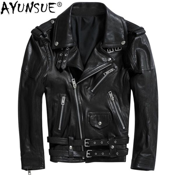 ayunsue genuine leather jacket men clothes 2020 real sheepskin jackets vintage fashion biker leather coat jaqueta de couro zl397, Black
ayunsue genuine leather jacket men clothes 2020 real sheepskin jackets vintage fashion biker leather coat jaqueta de couro zl397, Black
