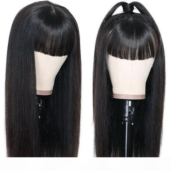 silky straight human hair wigs with bangs for black women natural glueless wig long peruvian remy full machine made non lace wig preplucked, Black;brown
silky straight human hair wigs with bangs for black women natural glueless wig long peruvian remy full machine made non lace wig preplucked, Black;brown