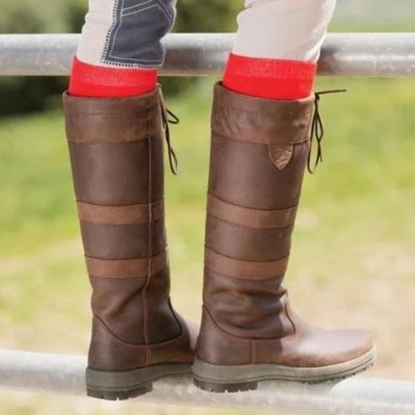 women knee high boots low heels vintage pu leather lace up shoes plus size gladiator booties woman mujer zapatos mujer d1884, Black
women knee high boots low heels vintage pu leather lace up shoes plus size gladiator booties woman mujer zapatos mujer d1884, Black