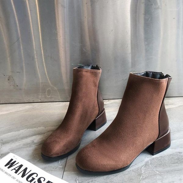 women ankle boots ladies flock leather short botas zipper women's elegant office round toe western boots woman shoe footwear1, Black
women ankle boots ladies flock leather short botas zipper women's elegant office round toe western boots woman shoe footwear1, Black