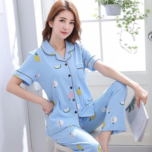 mujer pajamas printed summer short sleeve cotton pajamas set two pieces women sleepwear nightwear for female sleeping set1, Black;red
mujer pajamas printed summer short sleeve cotton pajamas set two pieces women sleepwear nightwear for female sleeping set1, Black;red