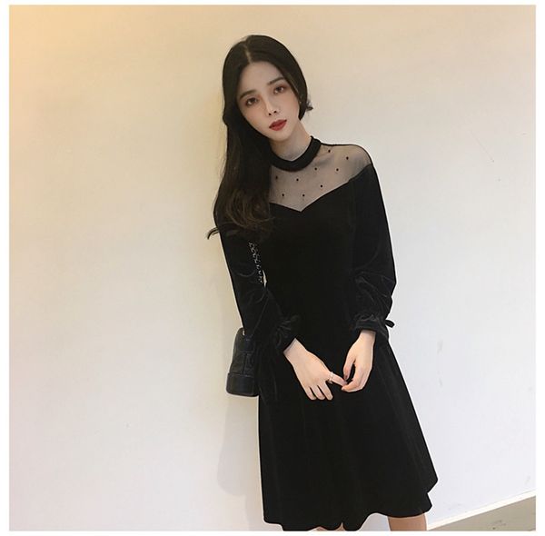 2021 new black fashion casual women's knitted butterfly sleeve elegant velvet party dress wxf790 h0ed, Black;gray
2021 new black fashion casual women's knitted butterfly sleeve elegant velvet party dress wxf790 h0ed, Black;gray