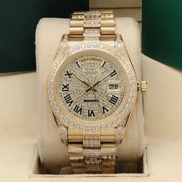 41mm men's and women's watch automatic mechanical diamond wristwatch stainless steel folding buckle business wristwatches, Slivery;brown
41mm men's and women's watch automatic mechanical diamond wristwatch stainless steel folding buckle business wristwatches, Slivery;brown