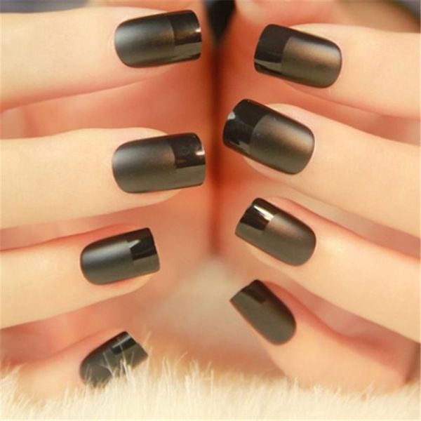 24pcs set lady artificial false nails tips black metal color edge frosted black opposite french fake nail, Red;gold
24pcs set lady artificial false nails tips black metal color edge frosted black opposite french fake nail, Red;gold