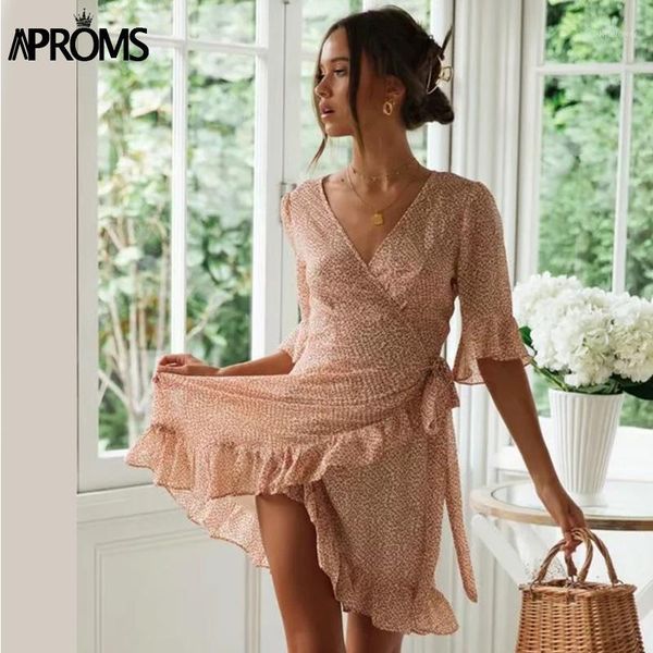 aproms boho floral print bow tie waist women summer dresses deep v neck beach party mini dress ruffle loose sundresses 20201, Black;gray
aproms boho floral print bow tie waist women summer dresses deep v neck beach party mini dress ruffle loose sundresses 20201, Black;gray