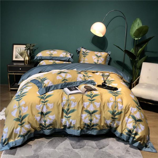 4pc yellow bed sheet set with white flowers print duvets and linen sets 100% egyptian cotton bedding set king 240x220 full
4pc yellow bed sheet set with white flowers print duvets and linen sets 100% egyptian cotton bedding set king 240x220 full