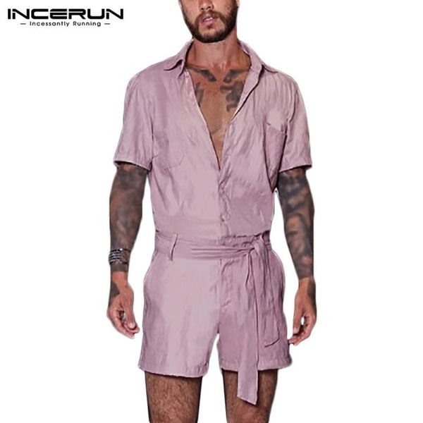 fashion men rompers solid color shorts 2021 short sleeve button casual jumpsuit streetwear chic men cargo overalls incerun s-5xl, White;black
fashion men rompers solid color shorts 2021 short sleeve button casual jumpsuit streetwear chic men cargo overalls incerun s-5xl, White;black