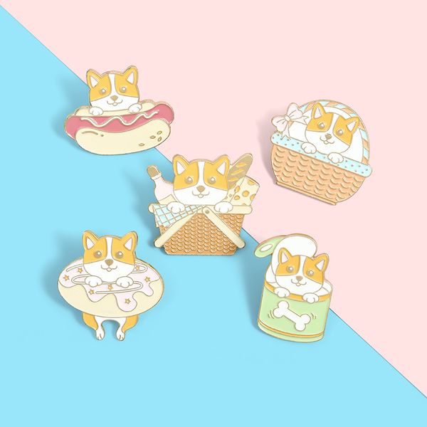 my puppy enamel pin picnic basket dog donuts can brooches bag lapel pin cartoon pup badge jewelry gift for kids friends, Blue
my puppy enamel pin picnic basket dog donuts can brooches bag lapel pin cartoon pup badge jewelry gift for kids friends, Blue