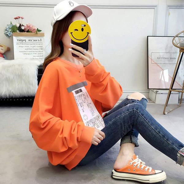 women's hoodies & sweatshirts hoodie autumn and winter large size dress korean-style fashion personality printed loose-fit crew neck, Black
women's hoodies & sweatshirts hoodie autumn and winter large size dress korean-style fashion personality printed loose-fit crew neck, Black