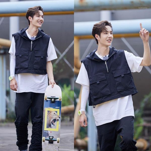 s-6xl 2019 new men clothing hair stylist gd fashion original designer short hooded vest coat lovers tank plus size costumes1, Black;white
s-6xl 2019 new men clothing hair stylist gd fashion original designer short hooded vest coat lovers tank plus size costumes1, Black;white