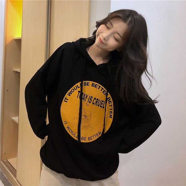 early autumn hooded women's korean version ins trendy wide songyuan night bf lazy coat sweater sweater wind thickened plush ulzzang coa, Black
early autumn hooded women's korean version ins trendy wide songyuan night bf lazy coat sweater sweater wind thickened plush ulzzang coa, Black