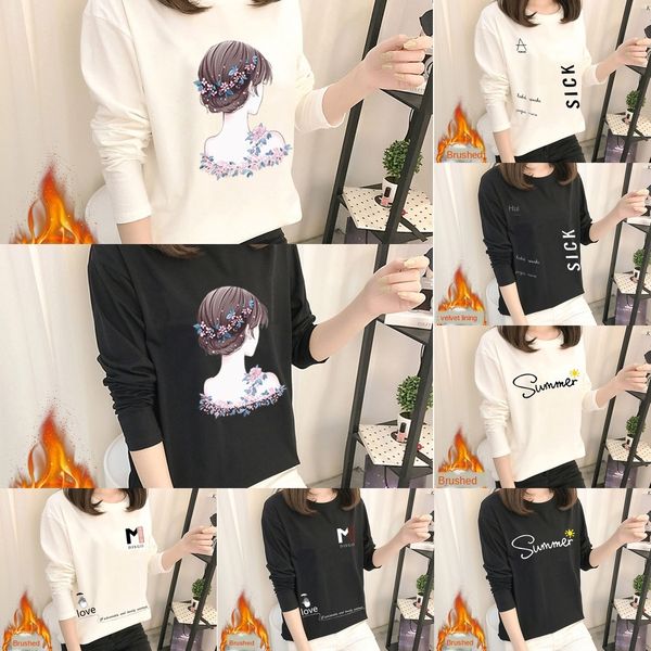 new korean women's long sleeve plush t- t-shirt thickened bottoming shirt women's fashion crew neck dress qqof5, Black
new korean women's long sleeve plush t- t-shirt thickened bottoming shirt women's fashion crew neck dress qqof5, Black