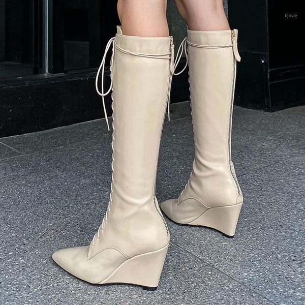 high-quality female boots genuine leather wedges high heels pointed toe winter shoes women cow skin knee high boots1, Black
high-quality female boots genuine leather wedges high heels pointed toe winter shoes women cow skin knee high boots1, Black