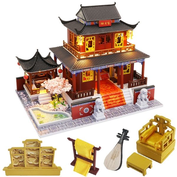Cutebee Kids Toys Doll House Furniture Assemble Wooden Miniature Dollhouse Diy Dollhouse Christmas Gift Toys For Children M909 Y200413
