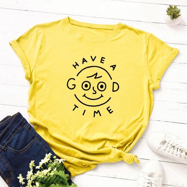 women's t-shirt have a good time slogan tshirt woman funny print female tee casual summer woman1, White
women's t-shirt have a good time slogan tshirt woman funny print female tee casual summer woman1, White