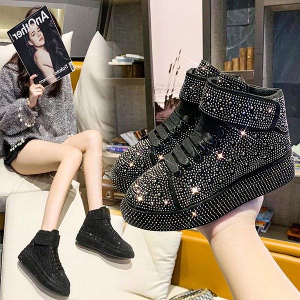 shoes winter boots lady lace up round toe crystal booties ladies boots-women luxury designer 2020 rubber rhinestone autumn, Black
shoes winter boots lady lace up round toe crystal booties ladies boots-women luxury designer 2020 rubber rhinestone autumn, Black