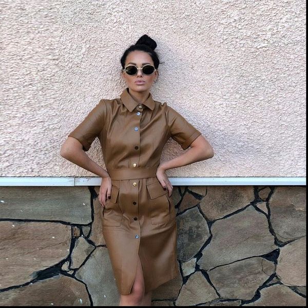 women vintage sashes ftont pockets a line party dress short sleeve turn down collar solid mini dress 2021 summer fashion dress, Black;gray
women vintage sashes ftont pockets a line party dress short sleeve turn down collar solid mini dress 2021 summer fashion dress, Black;gray